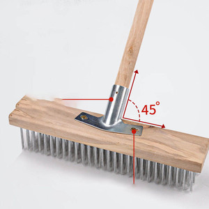 DS4929 brosse métallique de <span class=keywords><strong>piscine</strong></span> à manche en bois brosse de jardin commerciale en métal brosse de sol en acier inoxydable brosse de pont à poils - Product Image 2