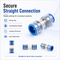 Acoplador Recto para Microductos de HDPE, Conector de Empuje para Microductos, para Conexión de Ductos de Cable de Fibra Óptica