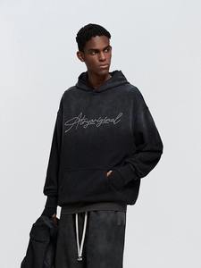 Sudadera con capucha lavada de peso pesado unisex-Jersey de gradiente de tinte en aerosol vintage, sudadera de hombro caído de gran tamaño (hombres y mujeres) - Product Image 5