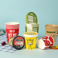 Récipient à soupe jetable à emporter boîte de repas en papier kraft blanc à emporter emballage de fast-food tasses à soupe en papier kraft micro-ondes PE