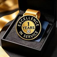 Badge en émail de reconnaissance pour employé : Distinction de service de 1 an d'expérience en matière d'excellence