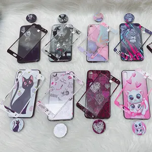 3 IN 1 ODM OEM Colourful Girls phone case TPU screen protector holder for moto g9 g 5g g8 g7 e7 play plus power ONE FUSION PLUS