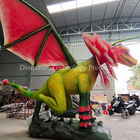 Créatures Mythologiques Animatroniques : Grand Modèle de Bête Florale Mythique avec Fleurs Autour du Cou pour Décoration de Parc Forestier