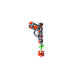Pendentif Glock à pois, bijou de luxe urbain contrasté, alliant esthétique romantique et douceur - Product Image 1