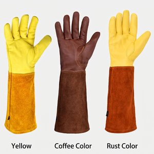 <b>Long</b> Leather Cowhide Leather Work <b>Gloves</b> Arm Protection Thorn-Resistant Gardening Mitts Animal Anti-bite Scratch Safety <b>Gloves</b> - Product Image 6