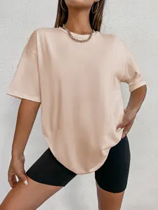 Ladies T Shirts Custom Printing Logo Crew Neck Short Sleeve T Shirt For Woman