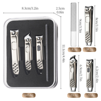 Ensemble de coupe-ongles design, coupe-ongles en acier inoxydable poli, lime en verre nano, ouverture large, durable, portable, outils de soin des ongles