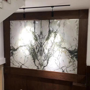 Goldtop Stone Customized Polished Modern Waterproof Calacatta Verde <b>Marble</b> Slabs OEM ODM Service Hotel Villa Wall Countertop Big - Product Image 5