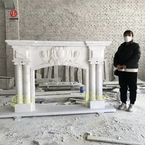 Arche en marbre beige moderne avec ouverture, décoration de jardin, <span class=keywords><strong>pierre</strong></span> calcaire, bordure de cheminée extérieure à vendre - Product Image 4