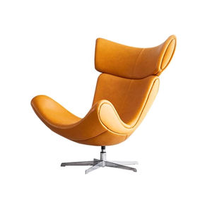 Sillón de Ocio Nordic Snail Imola, Sillón Giratorio Individual de Cuero Genuino, Sofá Perezoso para Sala de Estar o Balcón, Estilo Influencer - Product Image 3