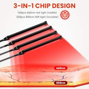 Dispositivo Viconor per Terapia a Luce Rossa a 4 Teste, Doppia Lunghezza d'Onda 660nm 850nm con Supporto Regolabile, Attrezzatura per Esercizio Fisico e Riabilitazione - Product Image 3