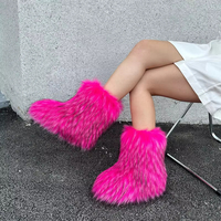 Bottes d'hiver imperméables mi-mollet pour femmes, bottes de neige moelleuses, chaussures plates d'extérieur avec semelle extérieure en plastique, confortables et chaudes