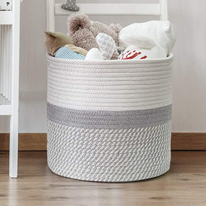 Nhà Sản Xuất Sử Dụng Rộng Lưu Trữ Giỏ Trang Trí Đồ Lặt Vặt Container Tùy Chỉnh Kích Thước Biểu Tượng Nhà Máy Bông Sợi Dây Thừng Giỏ - Product Image 4