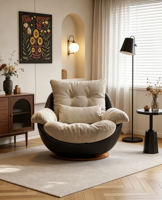 Canapé pivotant simple VOXHOME Shell, style minimaliste italien, fauteuil de détente en tissu, mobilier de salon, fabrication sur mesure