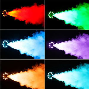 SHEHDS 1500W RGB LED Fog Machine 9x3W <b>Lights</b> DMX & Remote Control Fog Effect Machine for Stage Shows Weddings - Product Image 4