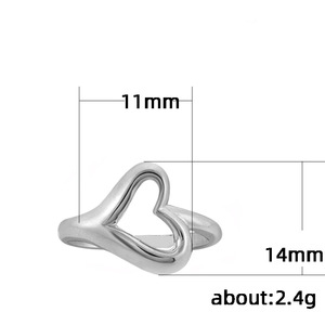 Anello da Donna con Cuore Cavo, Semplice ed Elegante, Gioiello Quotidiano - Product Image 3
