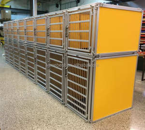 Chenils de luxe à double étage, chenils en verre pour garderie canine, chenils surélevés avec drain - Product Image 3