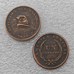 1892,1893 EL SALVADOR 1 <span class=keywords><strong>centavo</strong></span> Monete commemorative in stile antico, regali, decorazioni per la casa - Product Image 1