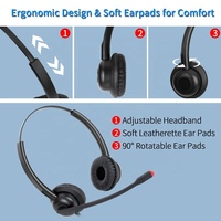 Casque USB pour centre d'appels avec suppression intelligente du bruit, micro à serre-tête réglable – Accessoires électroniques pour ordinateur et ordinateur portable