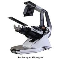 Chaise de travail en cuir blanc, fauteuil inclinable zéro gravité, fonctionne comme un support inclinable, GM-PLUS Gaming COCKPIT IMPERATOR