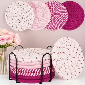 Handmade Kitchen <b>Table</b> Mat Cross-Border Cotton Rope <b>Placemat</b> with Fabric Heat Insulation <b>for</b> Bowl Pot Plate & Tray - Product Image 1