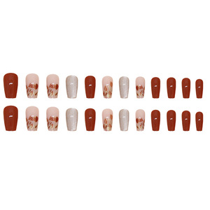 Ms.Miemie 24 piezas cuadrado corto ABS prensa <span class=keywords><strong>uñas</strong></span> diseño <span class=keywords><strong>de</strong></span> corazón <span class=keywords><strong>de</strong></span> moda Linda punta reutilizable con gracia <span class=keywords><strong>para</strong></span> dedos al por mayor - Product Image 3