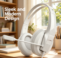 LDON 520 Headset Earphone Gaming Berkabel dengan Mikrofon RGB Audiophile AAC Kulit Logam untuk PC PS4/5 Switch Xbox