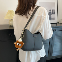Sac seau pour femme en cuir PU de haute qualité, nouveau sac à bandoulière uni à grande capacité, sac à main en polyester pour femme