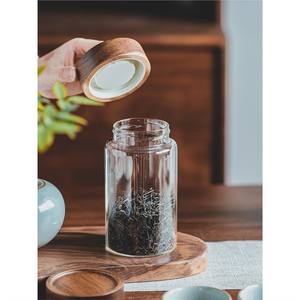 กระปุกชาแก้วฝาไม้ไผ่ กระปุกเก็บรักษาความสดแบบสุญญากาศ สำหรับชา ดอกไม้ น้ำตาล ใช้ในครัวเรือน ความจุน้อยกว่า 300 มล. - Product Image 5