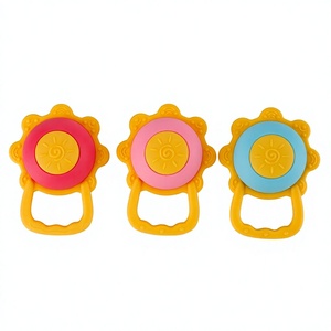 Jouet à mâcher en silicone pour bébé, en forme de soleil, pour les gencives, bouillable, lot de 2 - Product Image 1