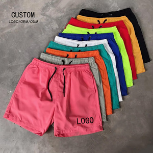 Shorts de bain pour hommes, personnalisés avec logo brodé, shorts de plage unis, shorts décontractés d'été sans doublure en mesh, shorts de sport et de fitness - Product Image 1
