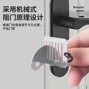 Tope de puerta portátil de acero inoxidable, diseño minimalista, fácil instalación, tope de puerta con montaje en el suelo para seguridad en el hogar y el hotel - Product Image 3