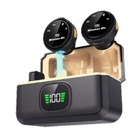 Microphone sans fil Q8 2Mic avec bouton magnétique, microphone cravate sans fil avec affichage numérique et étui de recharge, microphone sans fil