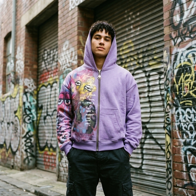 380g Graffiti Art Print Anime Zip-Up Men's Hoodie Sweatshirt Spring Factory Wholesale MOQ 50pcs OEM ODM Multicolor Oversized