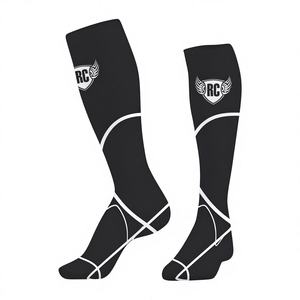 Chaussettes de football pour jeunes avec logo personnalisé, manchette antidérapante longue, hauteur genou, base classique sécurisée, impression numérique – Offre Spéciale - Product Image 1