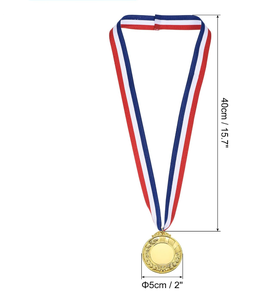 Médailles vierges en métal pour récompenses sportives avec cordon, créez vos propres médailles de vainqueur, trophées cadeaux pour enfants et adultes, 5 cm - Product Image 4