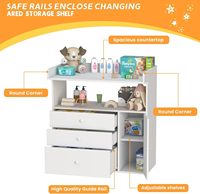 Commode extra large pour bébé avec 3 tiroirs larges et housse de matelas à langer pour rangement ouvert dans les chambres de bébé