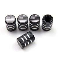 Capuchons de valve de pneu drapeau américain avec doublure en plastique, en aluminium résistant à la corrosion, universels pour voitures et camions