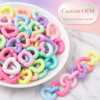 Konektor Rantai Akrilik Bentuk Hati Berkilau Grosir DIY 20x18mm Warna Macaron Gantungan Kunci Tas Aksesoris Kerajinan Perkemahan Musim Panas