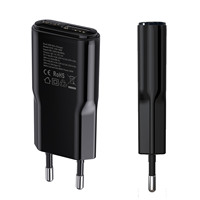 Cargador de Pared Plano, Enchufe Europeo de 30W, Adaptador de Viaje Ultra Delgado y Rápido con un Puerto Tipo C y un Puerto USB A para Teléfono Móvil