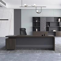 Bureau en forme de L de luxe, vente directe d'usine, moderne et exécutif pour la salle du patron, table de bureau en MDF