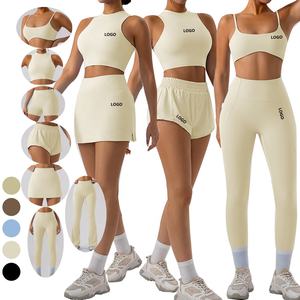 Ensemble de yoga pour femmes OEM, leggings longs, pantalon évasé, spandex, nylon, respirant, vêtements de sport pour fitness et entraînement de yoga - Product Image 5