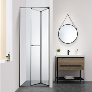 Mampara <span class=keywords><strong>de</strong></span> Ducha <span class=keywords><strong>de</strong></span> Vidrio Recto Plegable sin Marco <span class=keywords><strong>de</strong></span> Foshan con Diseño Moderno y Cierre Suave para Proyectos <span class=keywords><strong>de</strong></span> Baños y Hoteles - Product Image 1