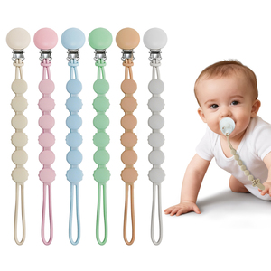 Clip y Correa de Silicona con Diseño de Animales Coloridos y Múltiples Texturas, <span class=keywords><strong>Cadena</strong></span> de Seguridad para Bebés de 0 a 12 Meses - Product Image 1
