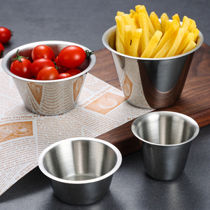 Tazón Redondo de Acero Inoxidable para Ensalada, Diseño Clásico, Venta al por Mayor de Fábrica, Taza Pequeña para Salsas, Sushi, Vinagre, Salsa de Soya - Product Image 6