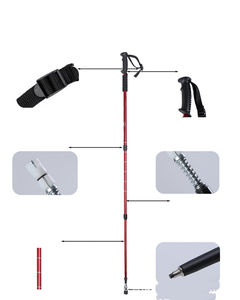 Bastón de Senderismo Plegable para Exteriores, Bastón Telescópico Portátil para Caminar, Bastón Ligero para Acampar, Escalar y Hacer Trekking - Product Image 6