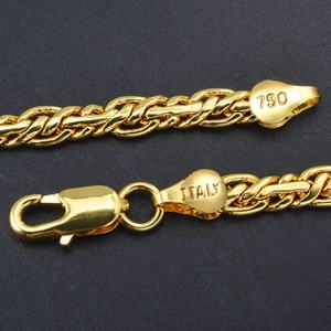 Collier chaîne en cuivre à la mode, Italie, plaqué or 750 18 carats, chaîne à maillons en forme de grains de café pour femmes - Product Image 3