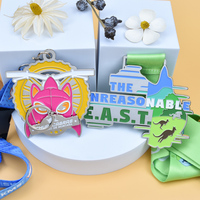 Médaille en métal émaillé souple personnalisée avec porte-clés, médailles de récompense pour le sport, le cyclisme, le VTT, le marathon, avec cordon