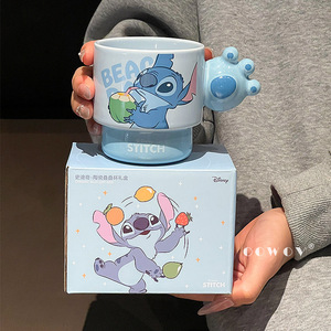 Tasses à café en céramique empilables à motif de dessin animé, design élégant, pour le bureau et la maison, vente en gros - Product Image 5