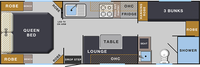 Caravane familiale de luxe tout-terrain, maison mobile, fabrication sur mesure, triple couchette, caravane de voyage en aluminium pour le camping en plein air